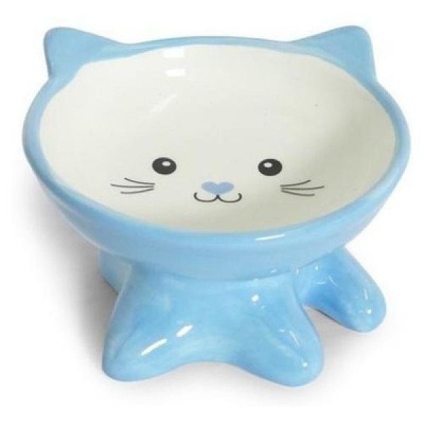 Comedouro de Porcelana Azul para Gato Filhote - The Pets Brasil