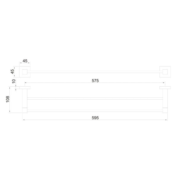 Encontraproduto.com.br - Porta Toalha Duplo 60cm Berlin Ref. WJ-1086 Cromado Jiwi