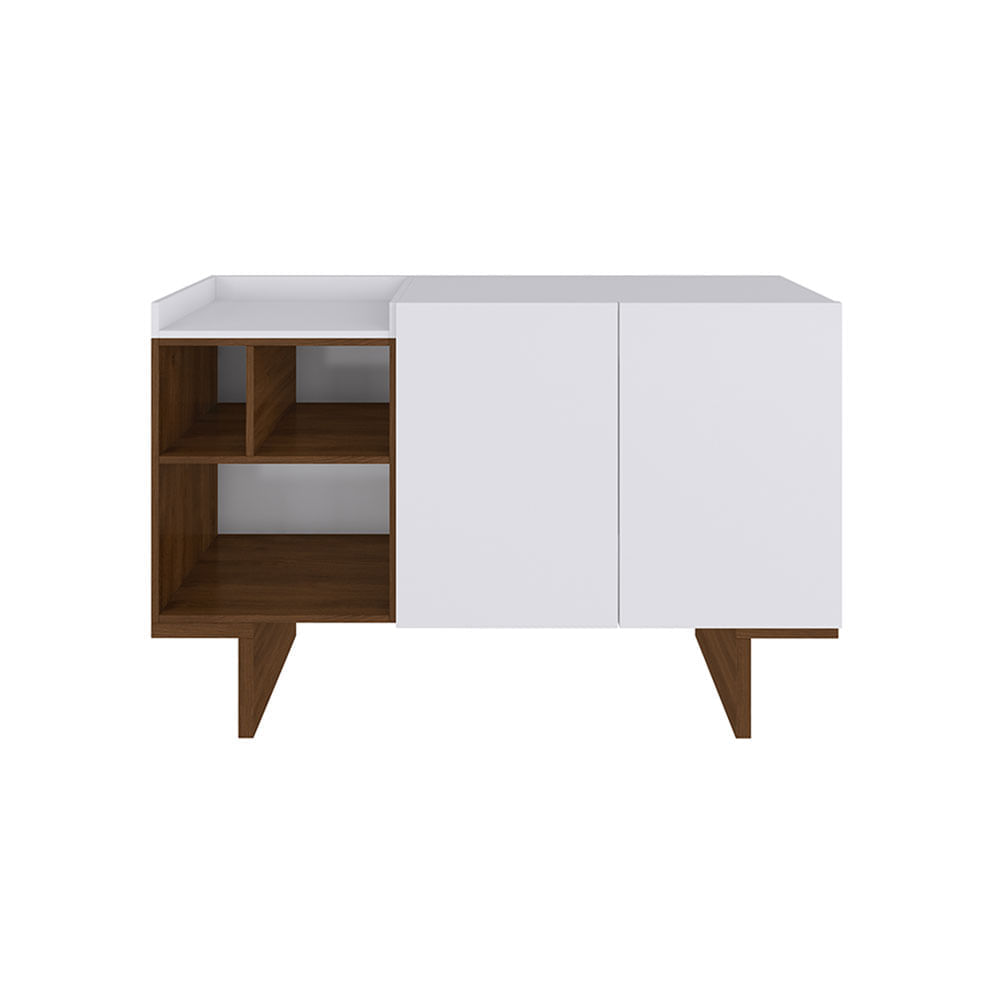 Aparador Best Br47 com 2 Portas 1,10 Branco e Madeirado