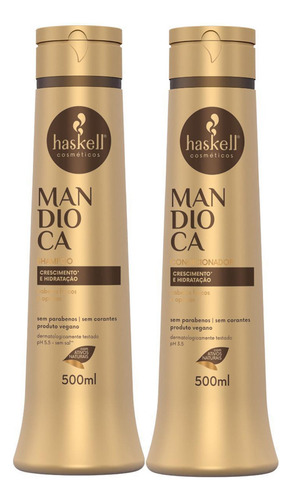 Encontraproduto.com.br - Kit Shampoo + Condicionador Haskell Mandioca 500ml Edição Especial