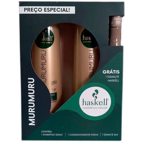 Encontraproduto.com.br - Shampoo + Condicionador Haskell Murumuru 500ml cada + Esmalte Haskell Sortido 8ml