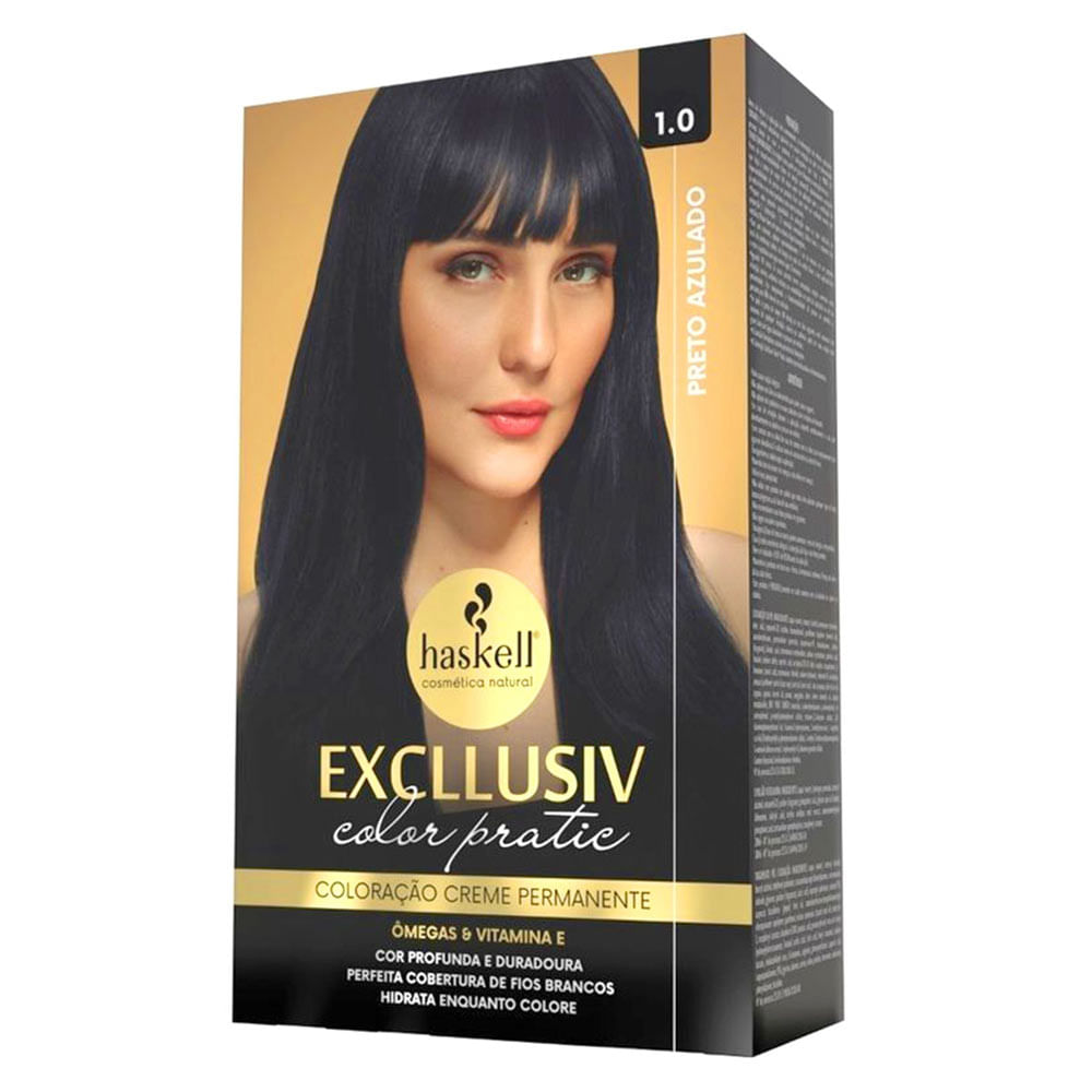 Encontraproduto.com.br - Kit Tintura Haskell Excllusiv Color Pratic Preto Azulado 1.0