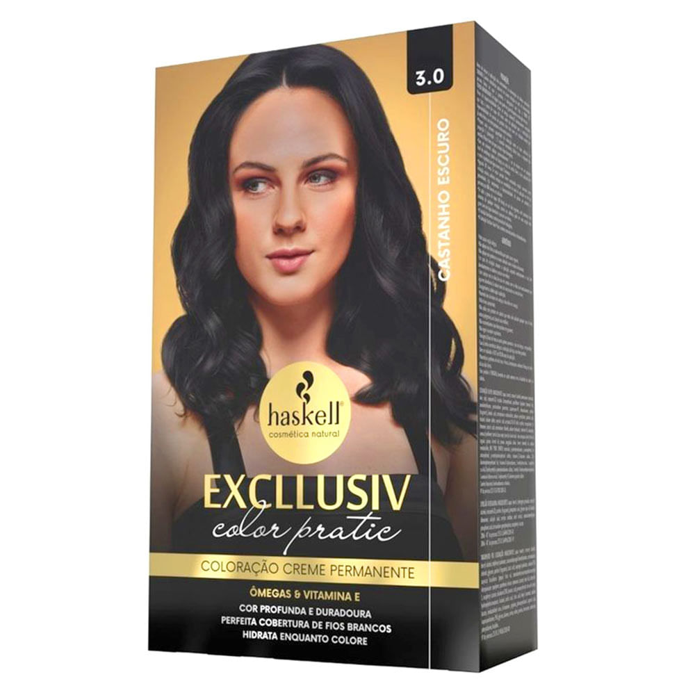 Encontraproduto.com.br - Coloracao Permanente Excllusiv Color Pratic 3.0 Castanho Escuro - Haskell