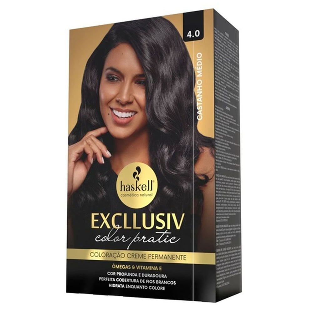Coloracao Permanente Excllusiv Color Pratic 4.0 Castanho Medio - Haskell