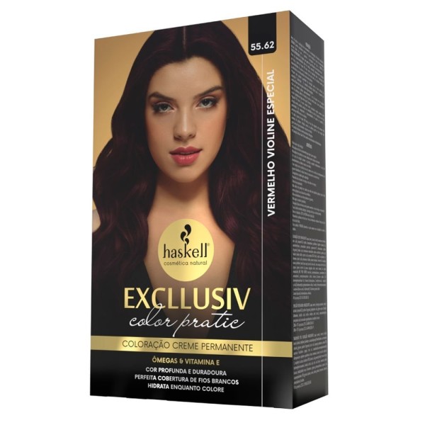 Encontraproduto.com.br - Kit Tintura Haskell Excllusiv Color Pratic Vermelho Violine 55.62