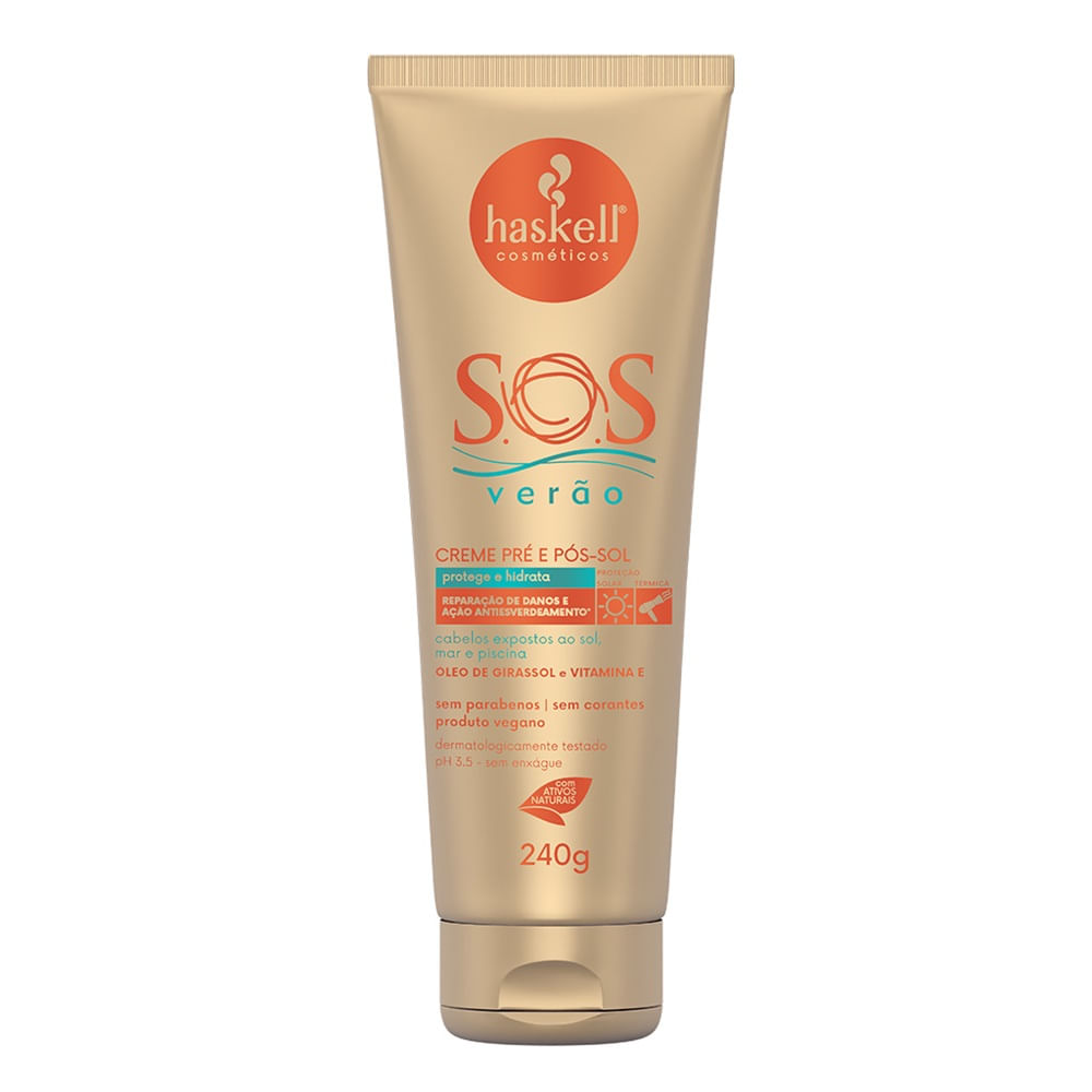 Encontraproduto.com.br - Kit Shampoo 300ml + Creme Pre e Pos Sol 240g Sos Verao - Haskell