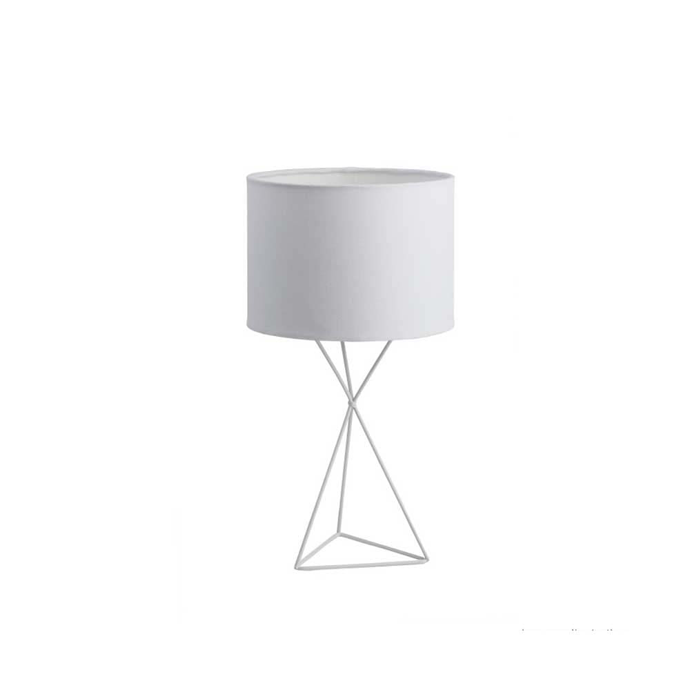 Luminária de mesa base triangular 40W E27 branca LS Ilumina