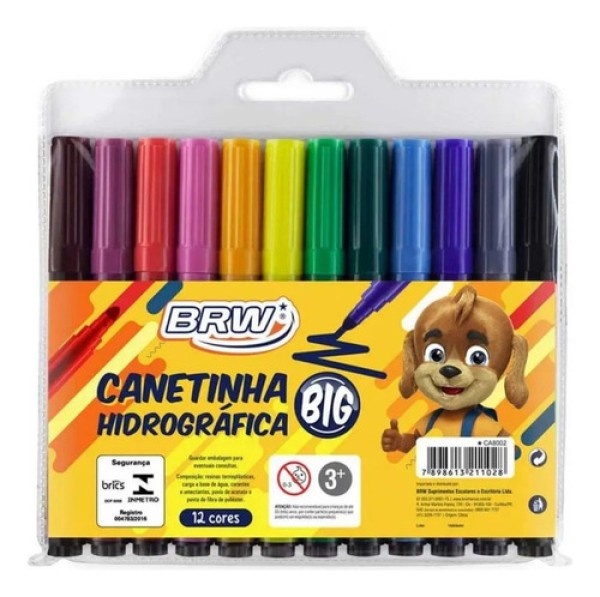 CANETINHA JUMBO 12 CORES BRW
