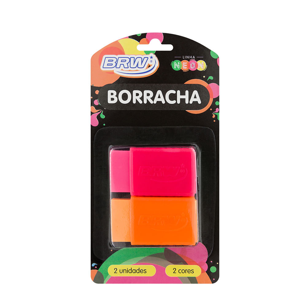 Encontraproduto.com.br - Borracha Pequena BRW com Capa Plástica 2 Unidades cor SORTIDA - BO0214