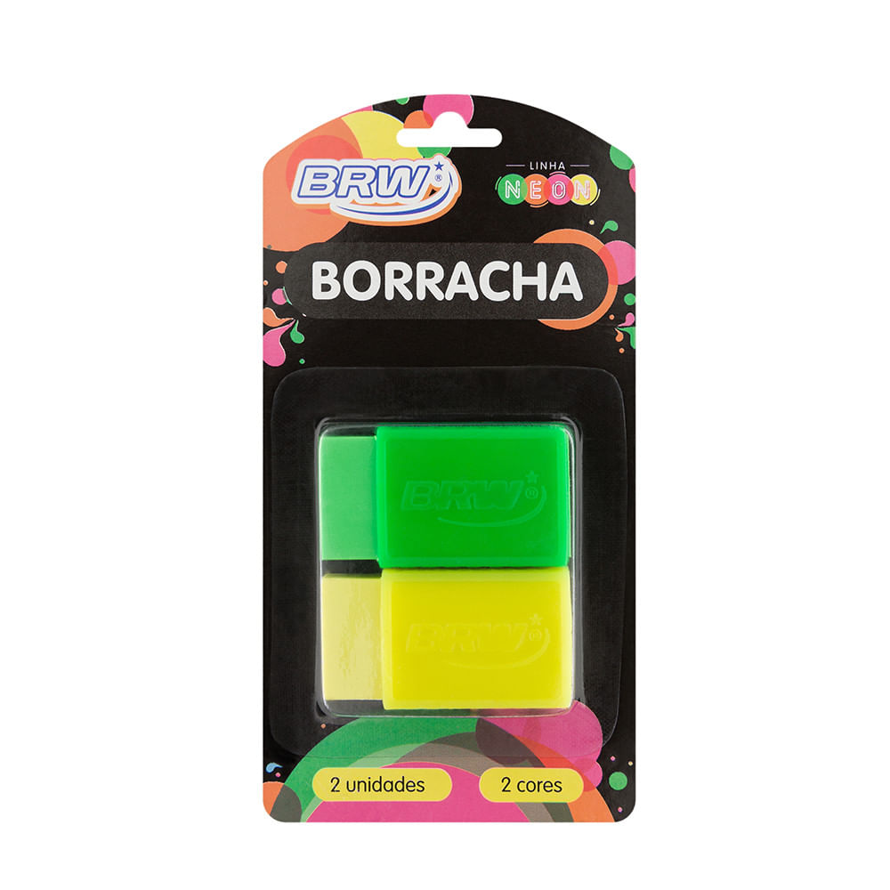 Encontraproduto.com.br - Borracha Pequena BRW com Capa Plástica 2 Unidades cor SORTIDA - BO0214