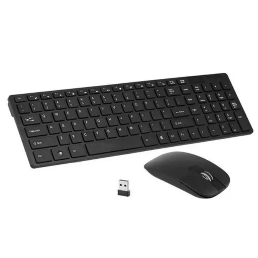 Encontraproduto.com.br - Kit Teclado E Mouse Wireless Ultra Slim Pra Computador