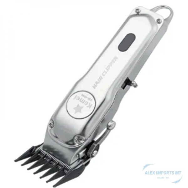 Encontraproduto.com.br - Máquina Corta Cabelo Fino Acabamento Luxo Kemei Com Pentes
