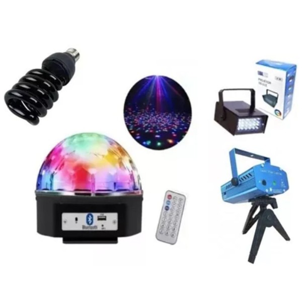 Encontraproduto.com.br - Jogo De Luz Kit Luzes Balada Com Luz Negra Globo Luminaçao