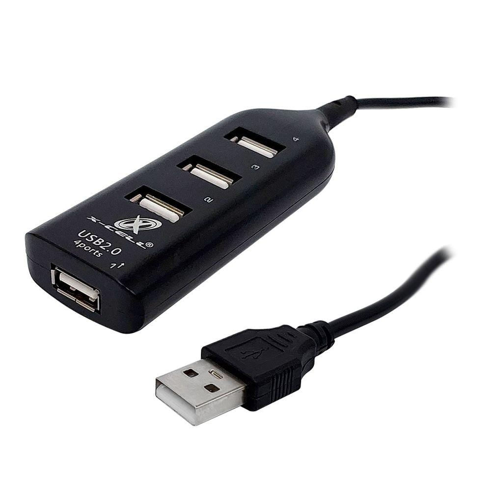 Encontraproduto.com.br - Mini Hub USB C/ 4 Entradas em Plástico X-Cell