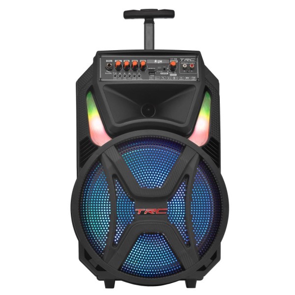 Encontraproduto.com.br - Caixa de Som Amplificada TRC CT 500 com Bluetooth, Rádio FM, Entrada USB, Função Gravação e Iluminação Frontal em Led - 500W