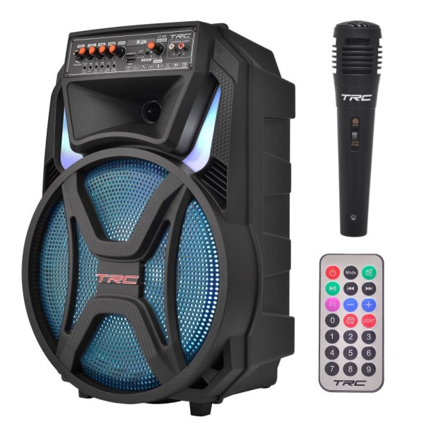 Encontraproduto.com.br - Caixa de Som Amplificada TRC CT 500 com Bluetooth, Rádio FM, Entrada USB, Função Gravação e Iluminação Frontal em Led - 500W