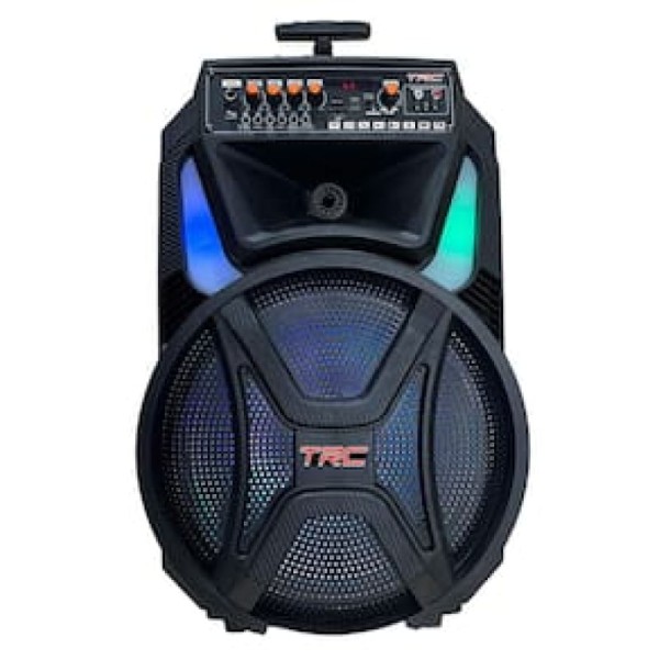 Encontraproduto.com.br - Caixa de Som Amplificada TRC CT 500 com Bluetooth, Rádio FM, Entrada USB, Função Gravação e Iluminação Frontal em Led - 500W