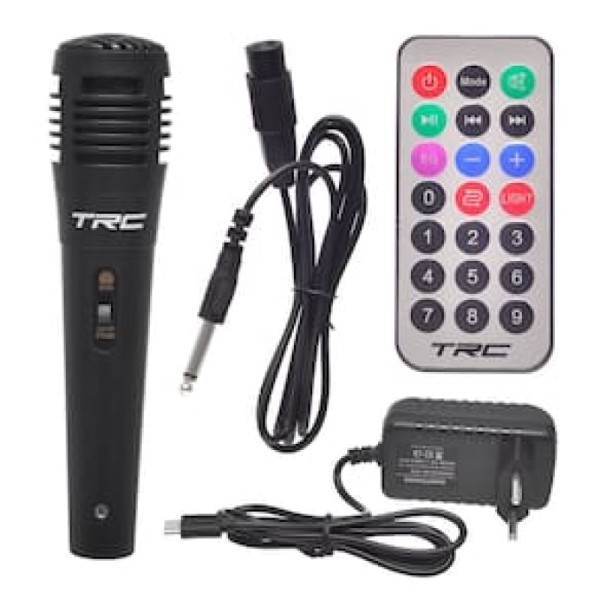 Encontraproduto.com.br - Caixa de Som Amplificada TRC CT 500 com Bluetooth, Rádio FM, Entrada USB, Função Gravação e Iluminação Frontal em Led - 500W