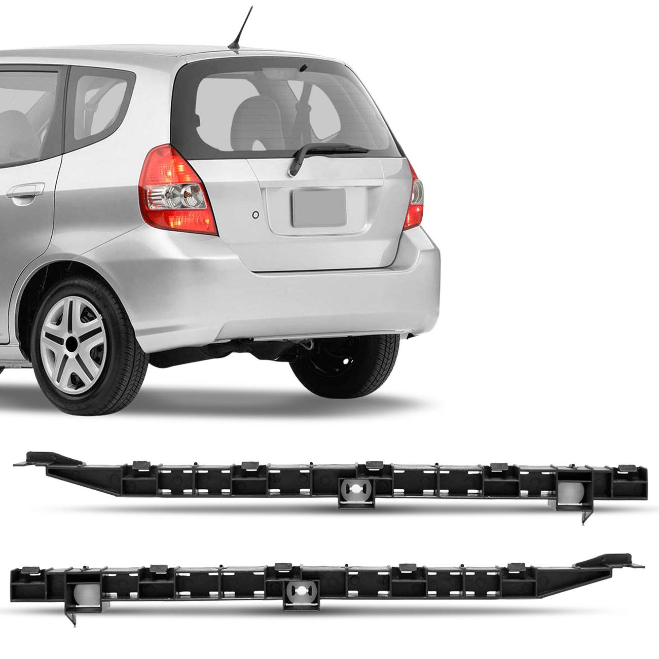 Guia Suporte Parachoque Traseiro  Fit 2003 2004 2005 2006 2007 2008 Preto