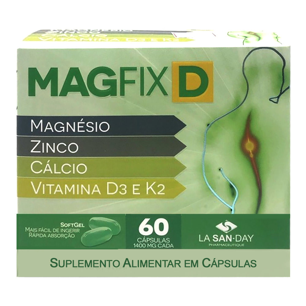 Encontraproduto.com.br - Magfix D La San-day 1000mg Sem Açúcar Com 60 Cápsulas