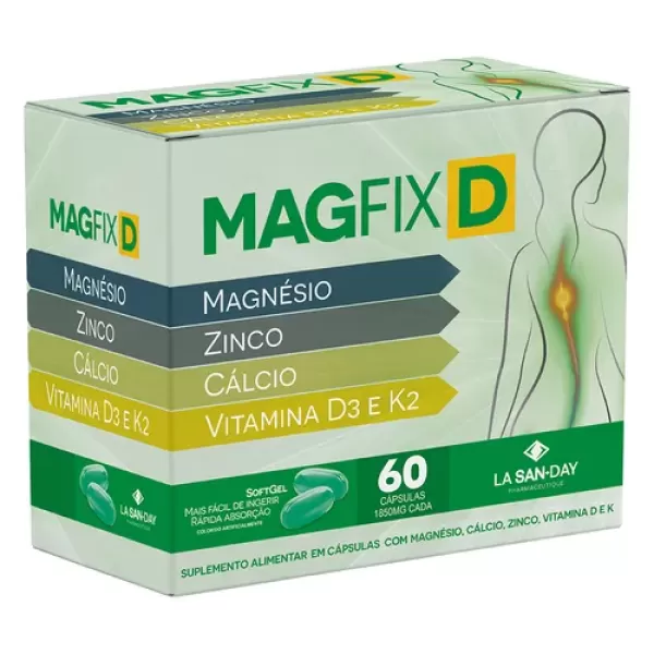 Encontraproduto.com.br - Magfix D La San-day 1000mg Sem Açúcar Com 60 Cápsulas