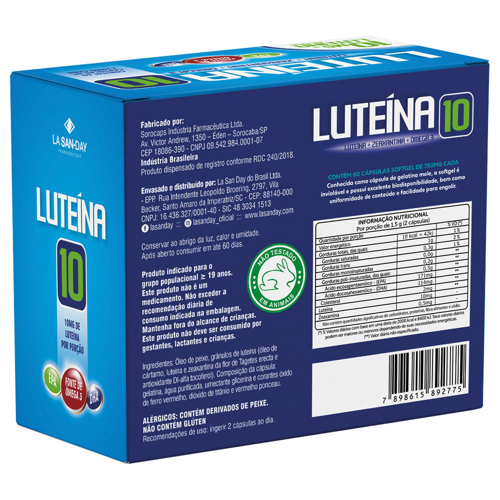 Encontraproduto.com.br - Luteína La San Day Com 60 Cápsulas