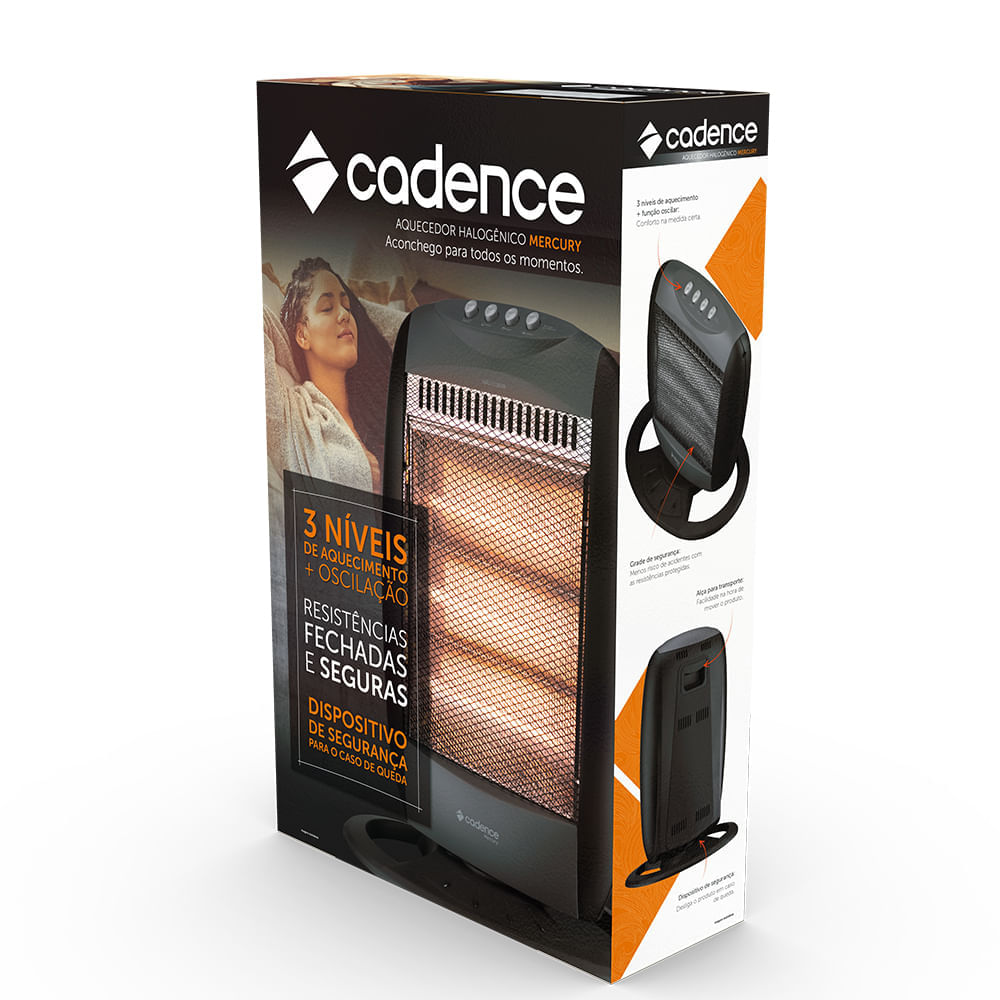 Encontraproduto.com.br - Aquecedor Halógeno Mercury 127V Cadence