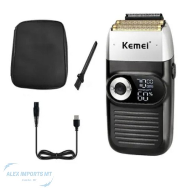 Encontraproduto.com.br - Barbeador Elétrico Kemei Km2026 Sem Fio Bateria Recarregavel