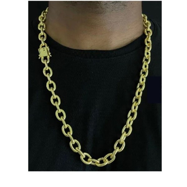 Encontraproduto.com.br - Cordão Cadeado 12mm De Moeda Antiga Elos Soldados