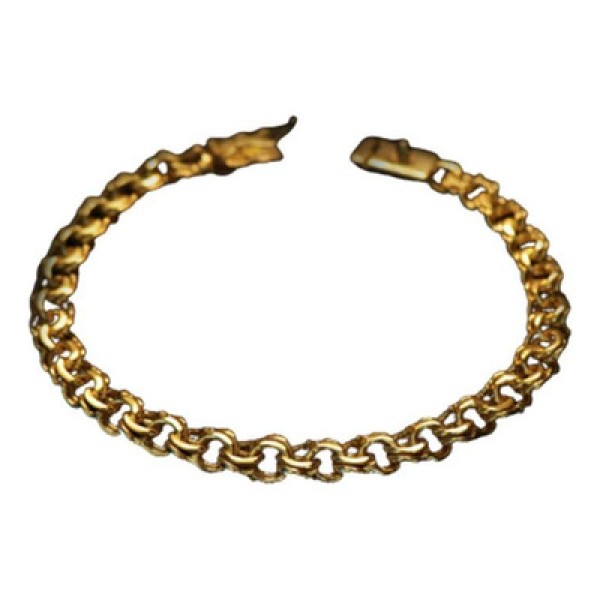 Encontraproduto.com.br - Pulseira 8mm Friso Cor Semelhante A Ouro