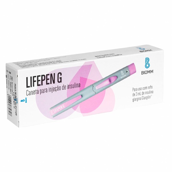 Encontraproduto.com.br - LifePen G Roxa 3mL Caneta Aplicação Insulina Glargina