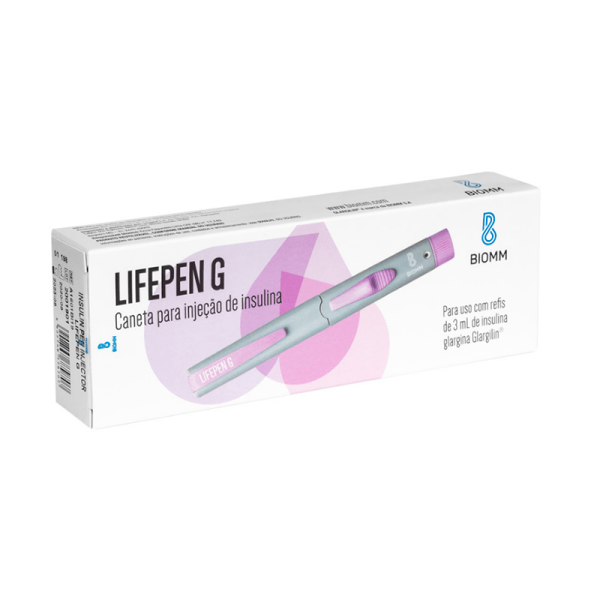 Encontraproduto.com.br - LifePen G Roxa 3mL Caneta Aplicação Insulina Glargina