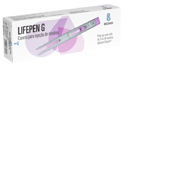 Encontraproduto.com.br - LifePen G Roxa 3mL Caneta Aplicação Insulina Glargina