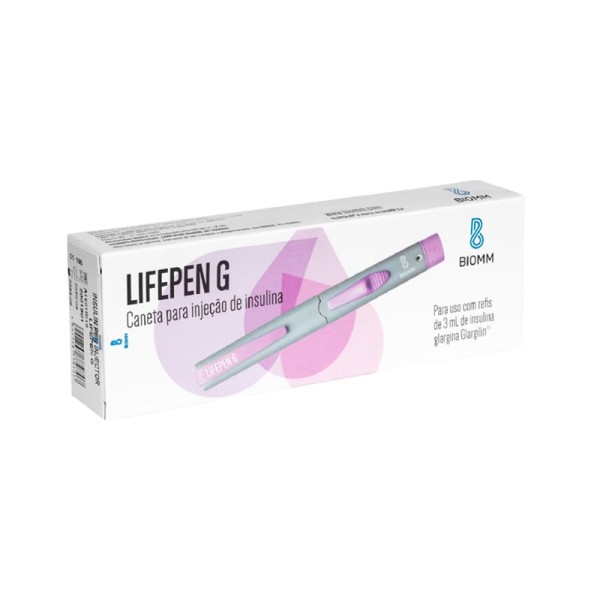 Encontraproduto.com.br - LifePen G Roxa 3mL Caneta Aplicação Insulina Glargina