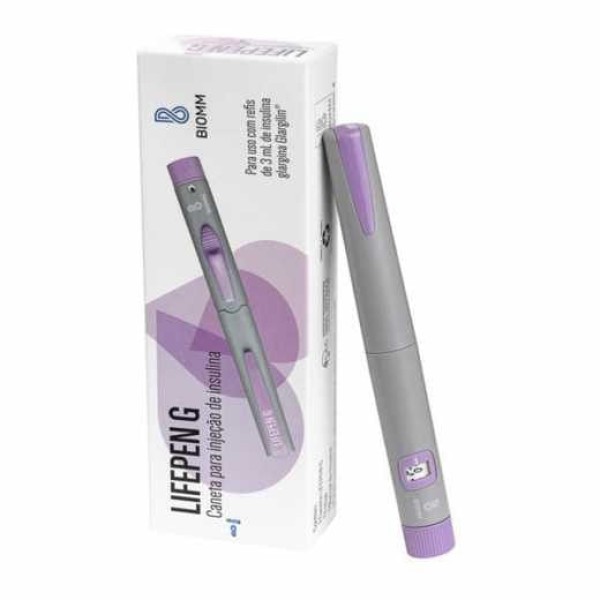 Encontraproduto.com.br - LifePen G Roxa 3mL Caneta Aplicação Insulina Glargina
