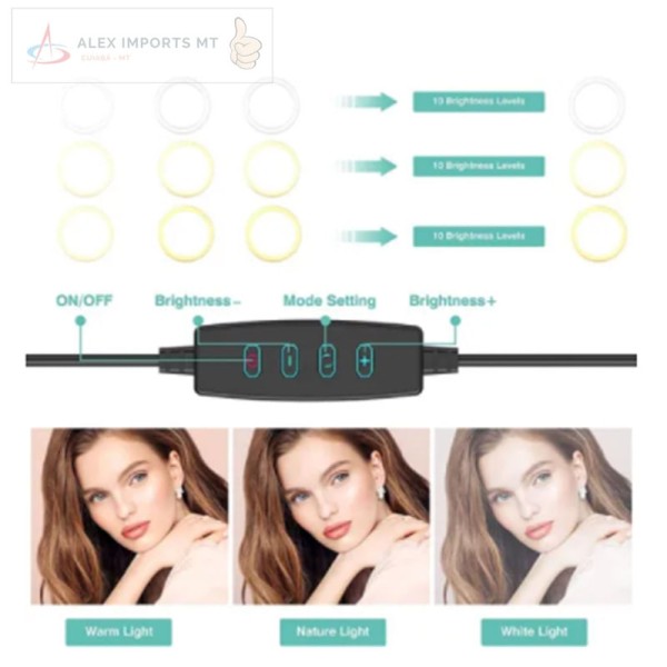 Encontraproduto.com.br - Ring Light Led 10 Polegadas 26cm Com Trípe Para Gravaçao