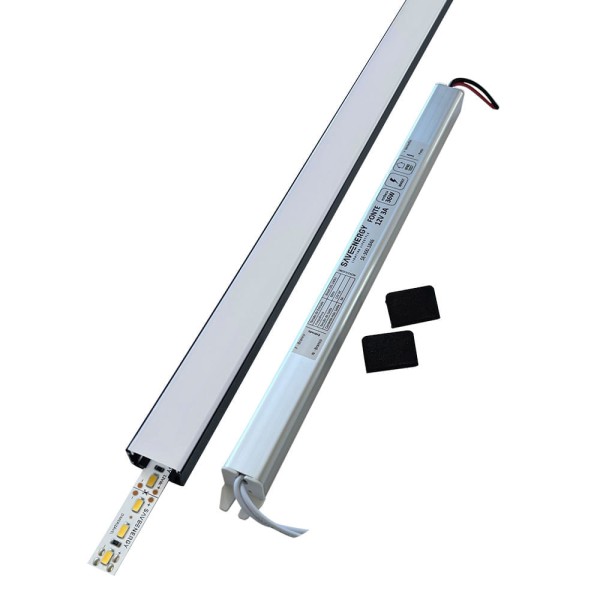 Encontraproduto.com.br - Perfil de Led de Sobrepor Save Energy LLS Flex II 1 Metro com LED 3000K Luz Amarela