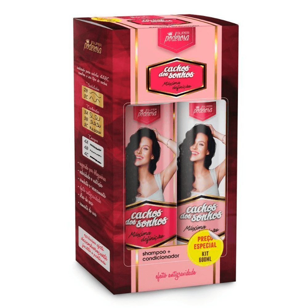 Encontraproduto.com.br - Kit Shampoo + Condicionador Probelle Cachos Dos Sonhos 600ml