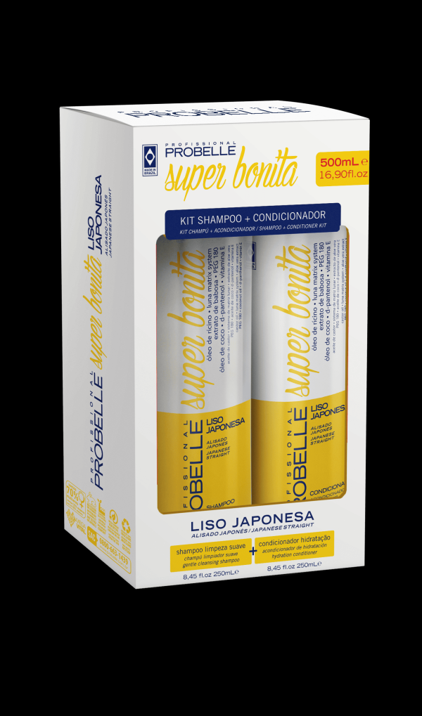 Encontraproduto.com.br - Kit Shampoo E Cond Liso Definitiva Japonesa 500ml Probelle