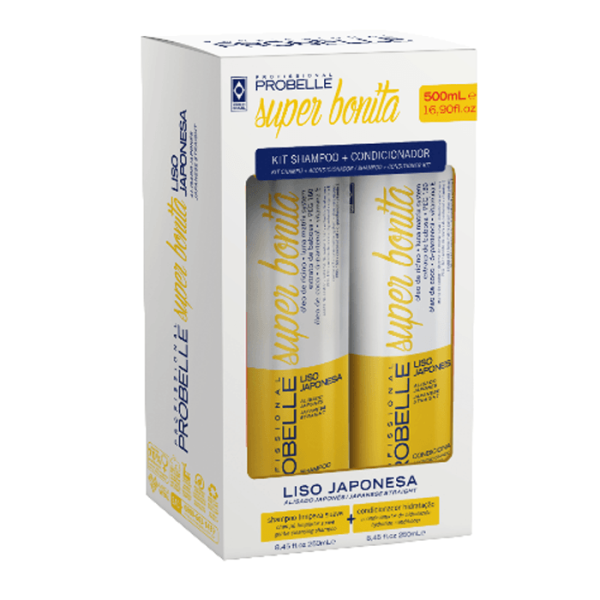 Encontraproduto.com.br - Kit Shampoo E Cond Liso Definitiva Japonesa 500ml Probelle