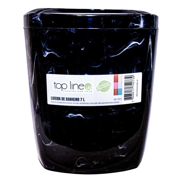 Encontraproduto.com.br - Lixeira Mármore para Banheiro Top Line 7L