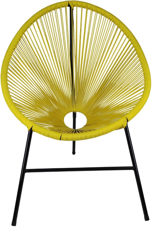 Encontraproduto.com.br - Cadeira Para Área Externa Caribe Famais Ferro Artesanal Amarelo
