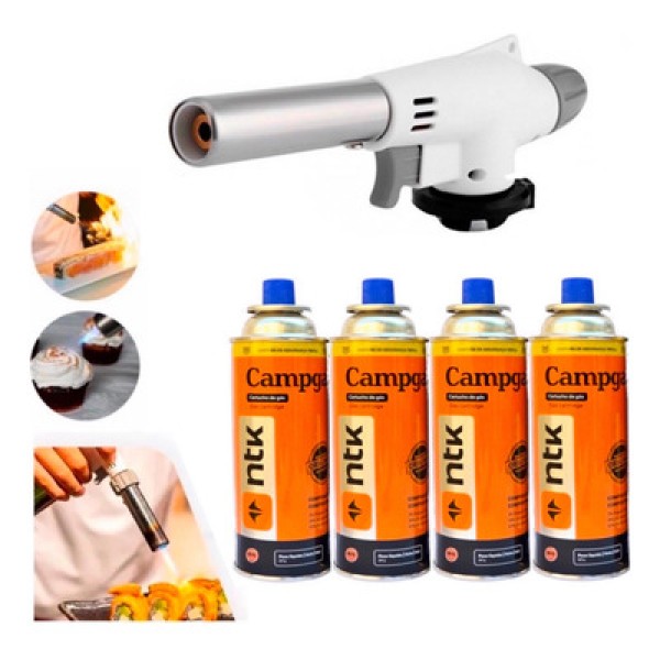Encontraproduto.com.br - Prepare pratos deliciosos e criativos com este maçarico culinário. O maçarico é feito em aço inoxidável e possui chama regulável para atender a diferentes necessidades.