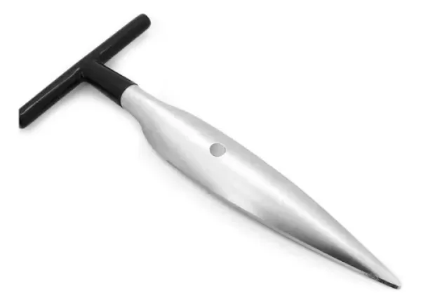 Abridor Para Coco Em Inox Mimo Style Prata Com Cabo Preto