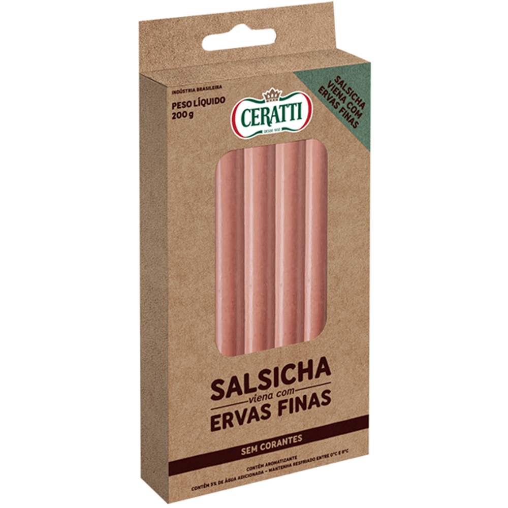 Encontraproduto.com.br - Salsicha Viena com Ervas Finas sem Corante Ceratti 200 g