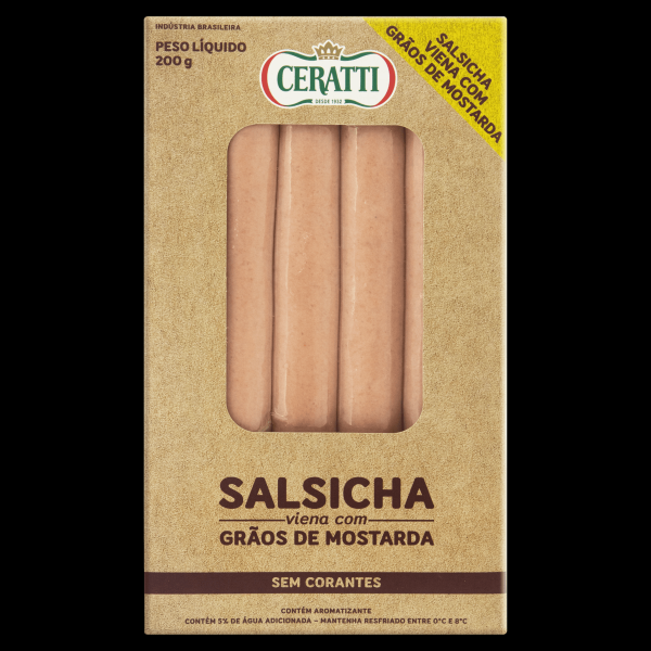 Encontraproduto.com.br - Salsicha Viena com Mostarda Ceratti 200 g
