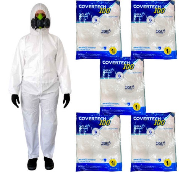 Macacao de Seguranca Volk Cover Tech 100 Tamanho EG Branco