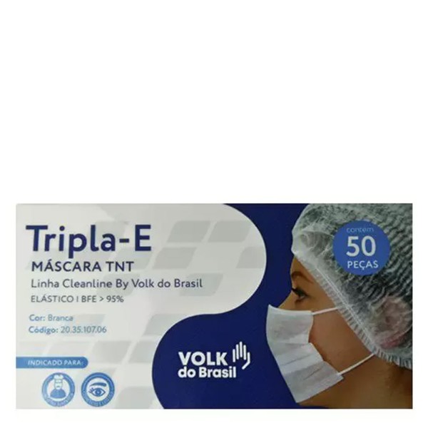 Encontraproduto.com.br - Máscara Volk TNT Tripla com Elástico 50 Uni