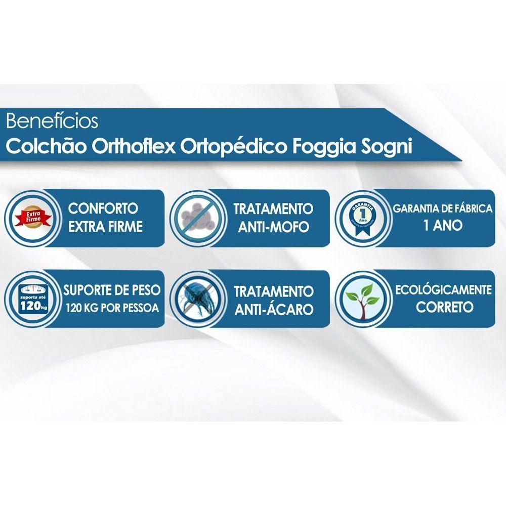 Encontraproduto.com.br - Cama Box Queen: Colchão Ortopédico Orthoflex Foggia Sogni+b