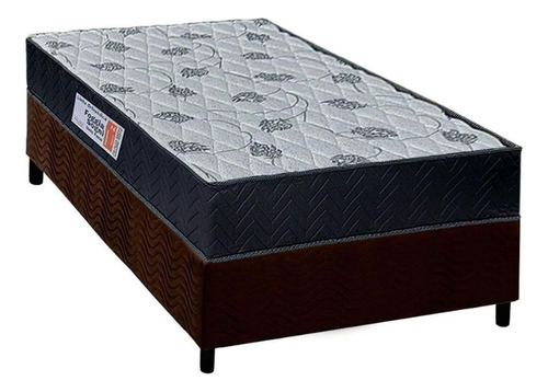 Cama Box Solteiro: Colchão Ortopédico Orthoflex Foggia Sogni Unic Face + Base Brown(88X188)